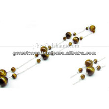 Rare Small Round Gemstone Beaded Chain, Venda Por Atacado Gemstone Bezel Jewelry Manufacturer